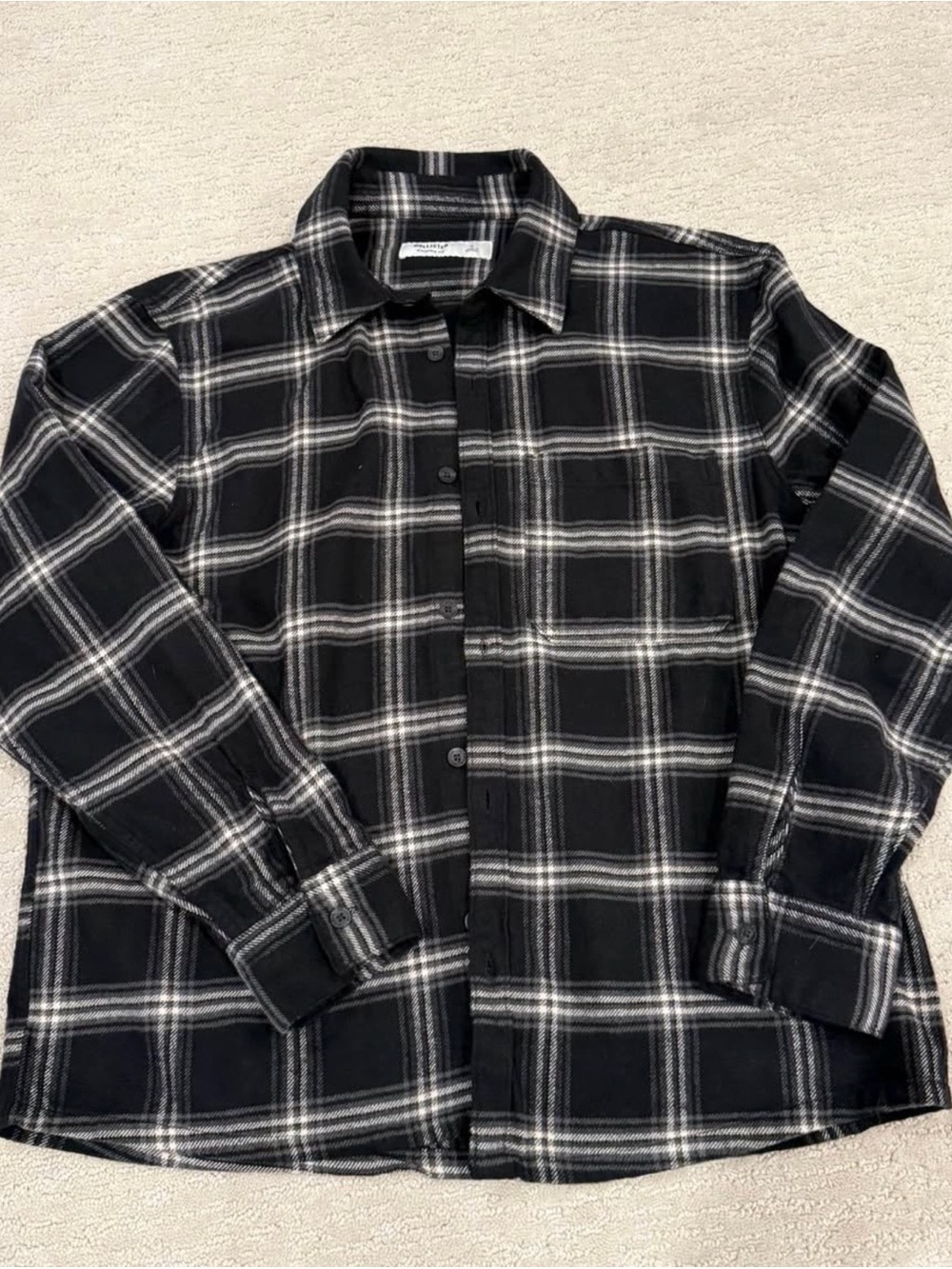 Men's Hollister Black & White Flannel